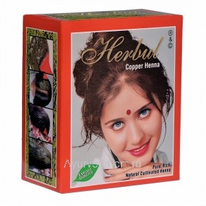 Натуральная Хна для волос Медная "Copper", 60 гр. Индия Herbul