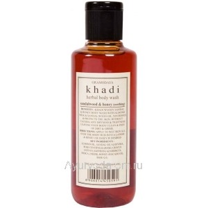Травяной гель для душа Кхади "Сандаловое дерево и Мёд", 210 мл (Khadi Herbal Body Wash Sandalwood & Honey)