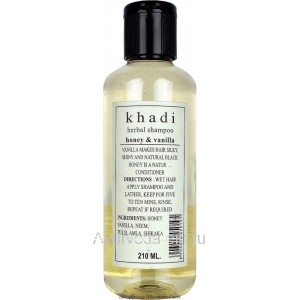 Травяной шампунь Кхади "Мед и Ваниль", 210 мл. (Khadi Honey & Vanilla)